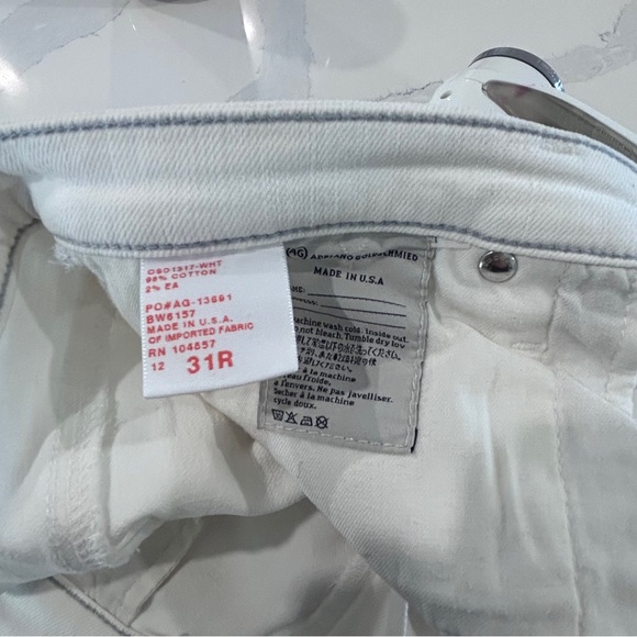 AG Ballad Slim Boot 31” Mid Rise White Jeans - Picture 12 of 15